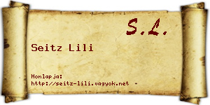 Seitz Lili névjegykártya